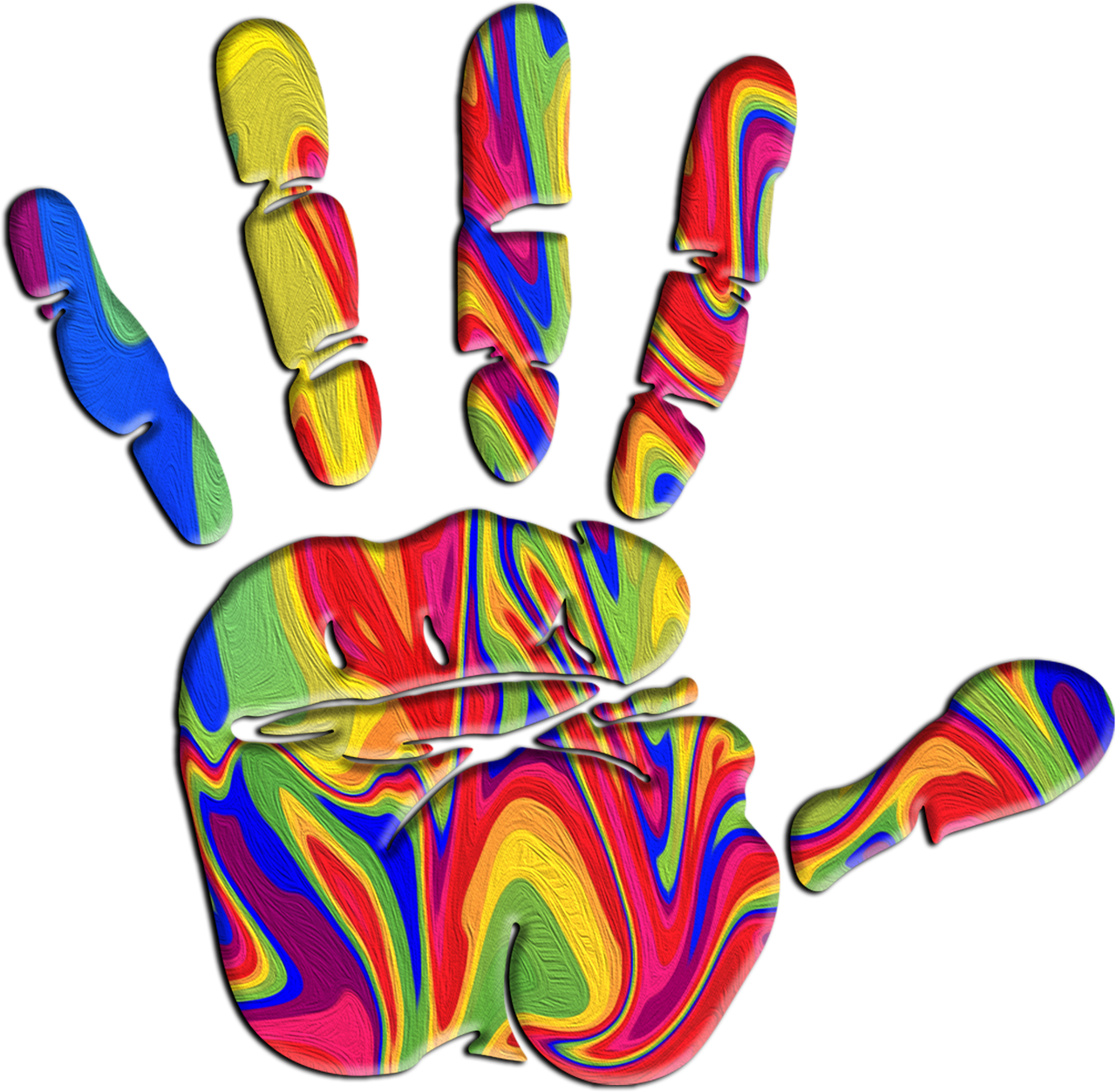 Multi coloured Hand Print: NeuroVerse